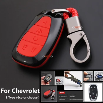 

key chain ring with ABS+Carbon fiber car remote key bag holder case for CHEVROLET MALIBU XL EQUINOX CRUZE CAMARO car Accessories