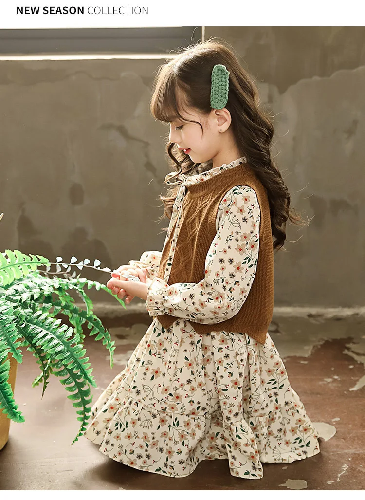 Высококачественная осенняя одежда с цветочным принтом для малышей комплекты для девочек Одежда для детей комплект из 2 предметов милые детские комплекты с длинными рукавами для маленьких девочек
