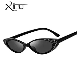 XIU 2018 пикантные солнцезащитные очки «кошачий глаз» Для женщин небольшой овальный солнцезащитных очков брендовая Дизайнерская обувь