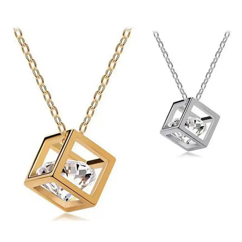 

Water Cube Necklace Popular Temperament Simple gift Personality Romantic Women Fashion Accessories Cheap Necklace Simple Jewelry