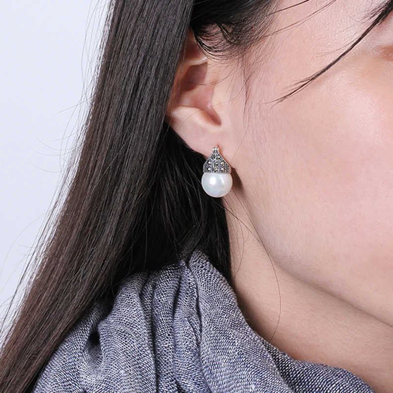 Lotus Fun Real 925 Sterling Silver Earrings Natural Handmade Designer Fine Jewelry Vintage Drop Earring for Women Drops Shipping