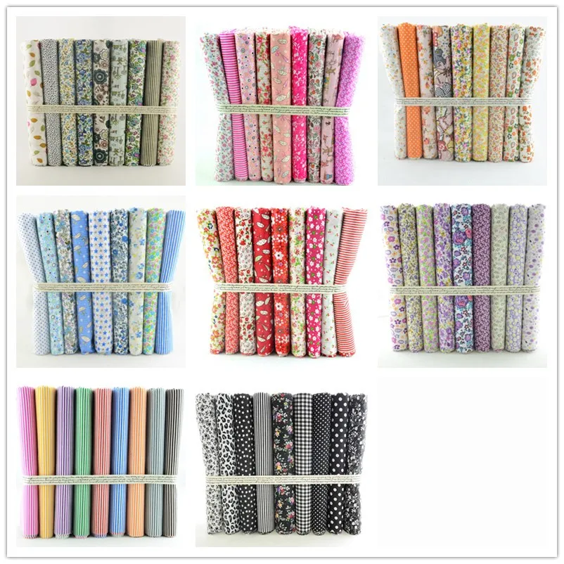 

Free Ship 8 Sets/lot 72PCS 50CMx50CM Cotton Fabric Fat Quarters Bundle Sewing Cloth for Tilda Quilting scrapbooking Patchwork
