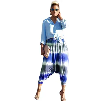 

Retro Loose Asymmetric Colorful Harem Pants Women Large Size Bohemian Trousers High Waist Loose Pants