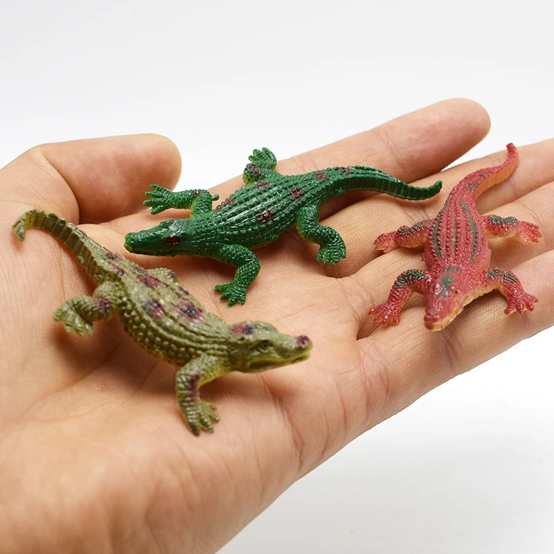 Wholesale 120pcs lot Super Mini Alligator Lifelike Simulation Animals Crocodile Action Figure Toy For Kids