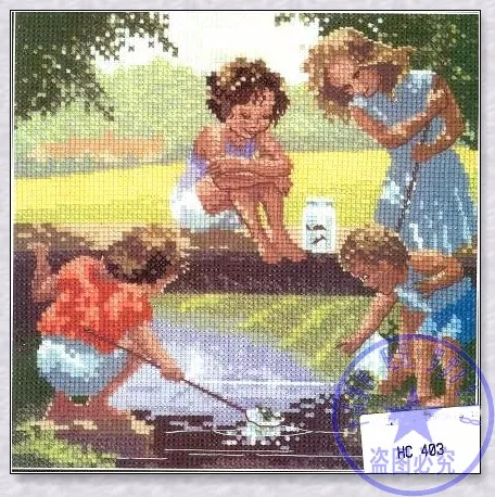 CS-1783 Cross Stitch Kit Good Friends at the Pond Fish Innocent Age