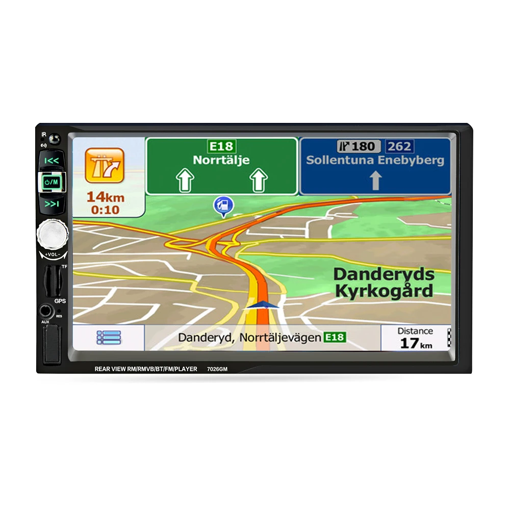 

7026GM Double Din 7 Inch GPS Navigation HD Car MP5 Video Player Touch Screen Bluetooth Mirror Link Auto Radio Car Styling USB