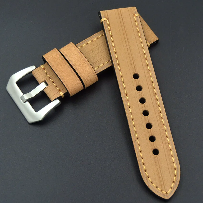 Высококачественные аксессуары для часов, ремешок для часов PANERAI FOSSIL из натуральной кожи, коричневый ремешок 20 22 24 26 мм, браслет для часов - Цвет ремешка: E