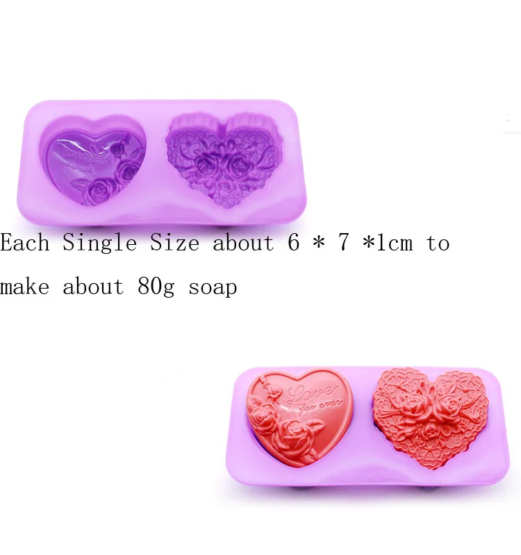 Heart DIY hand soap silicone mold Deluxe heart rose wedding birthday