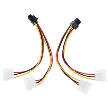 

2pcs Graphics Video Card Converter Cable 4Pin to 6Pin 6P to 4P Transfer PCI-E Wire PCI-E Power Supply Extension Cable Cord