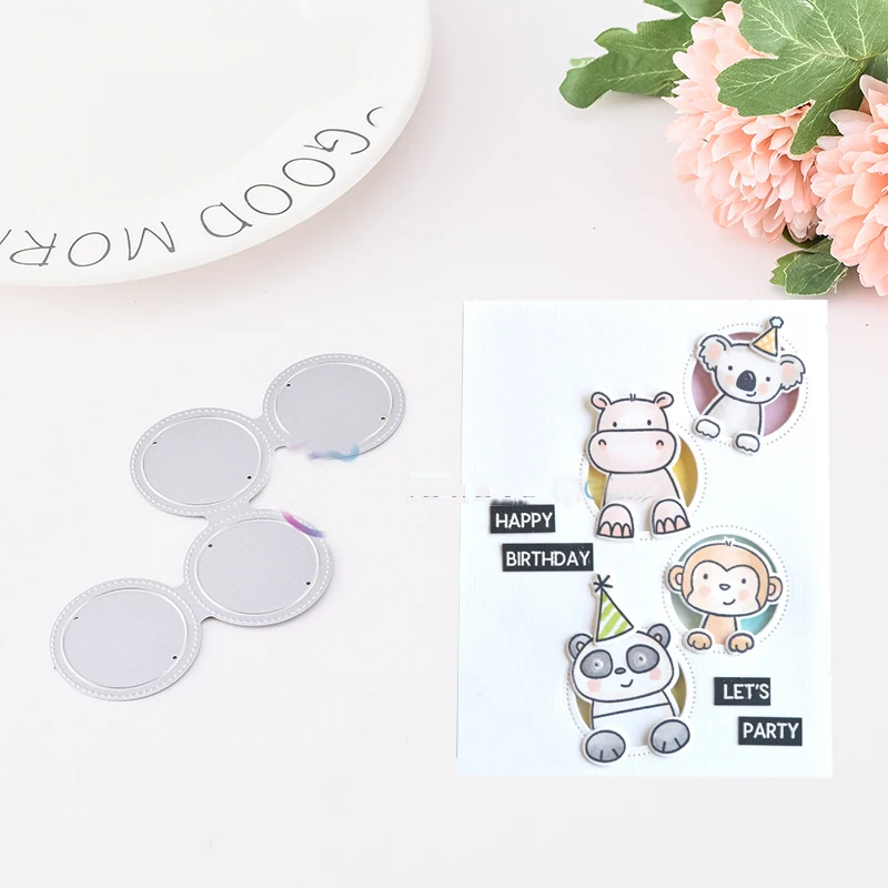 

CIRCLE FRAMES Metal Cutting Dies 3D DIY Scrapbooking Carbon Sharp Craft Die Photo Invitation Cards Decoration