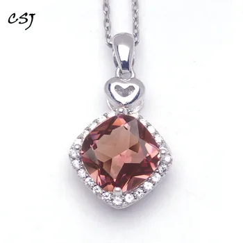 

CSJ Zultanite Pendants Sterling 925 Silver Cushion Cut 8MM Created Sultanite Color Change Fine Jewelry For Women Party Wedding