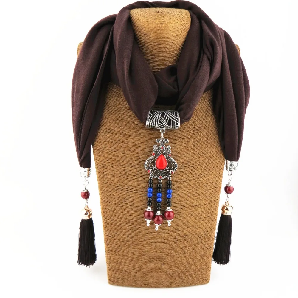 

2018 Bijoux Fashion Ethnic Necklace For Women Multicolor ceramic Beads Statement scarf Necklaces Bohemian Jewelry WF19