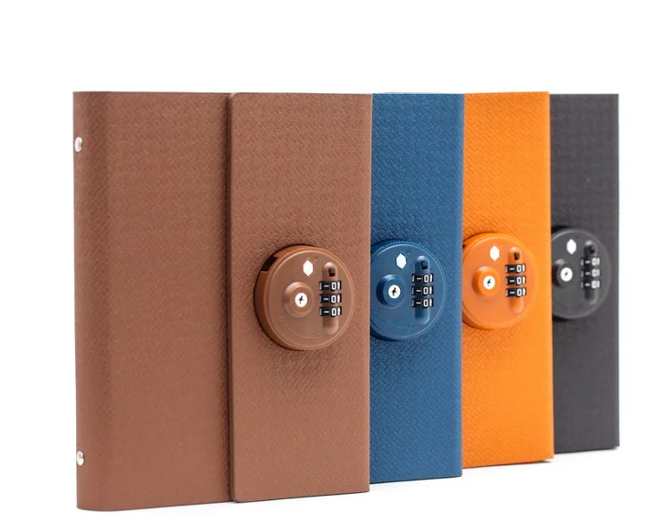 New Multifunction Hardcover Commercial Diary Bookwith Coded Lock