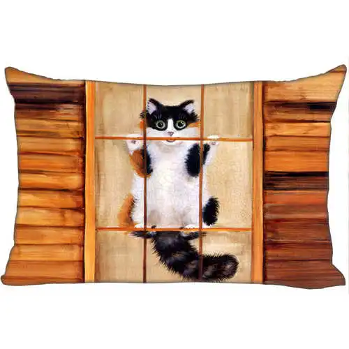 Best наволочки на заказ Nice Cat(1) Спальня Дом Прямоугольник Наволочка на молнии(одна сторона)@ 181205-05-03-116
