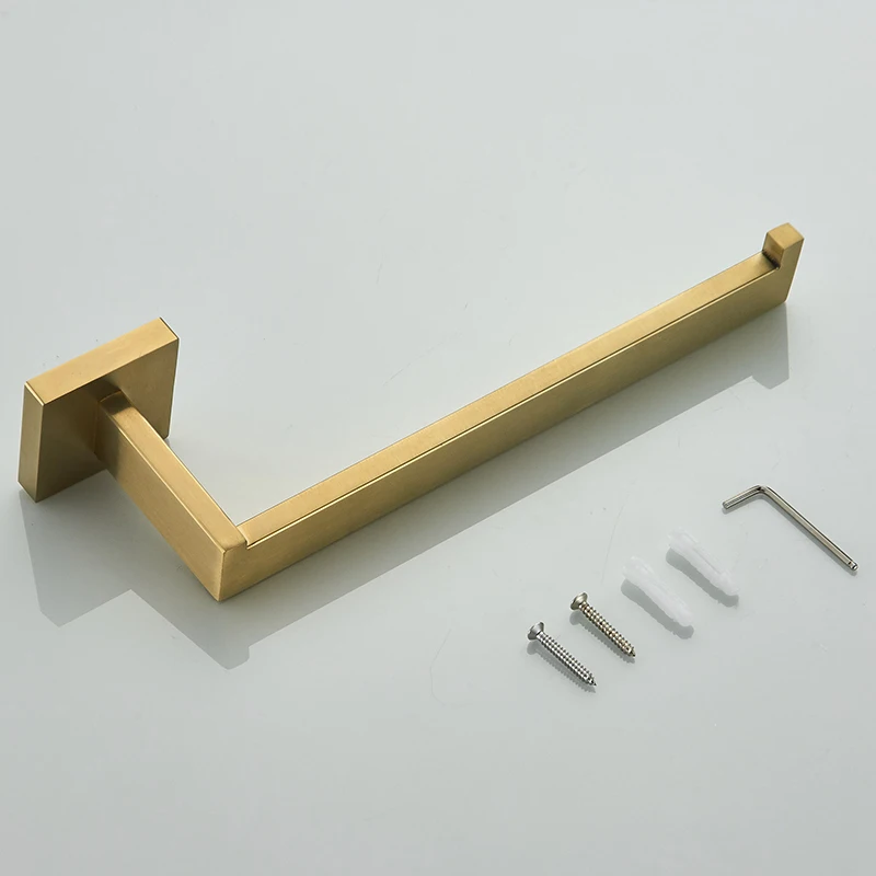 Brushed Gold Bathroom Hardware Set Robe Hook Towel Rail Bar Rack Bar Shelf Tissue Paper Holder Bathroom Accessories paper towel holder toilet paper holder towel hook bathroom hardware set bathroom hardware accessories