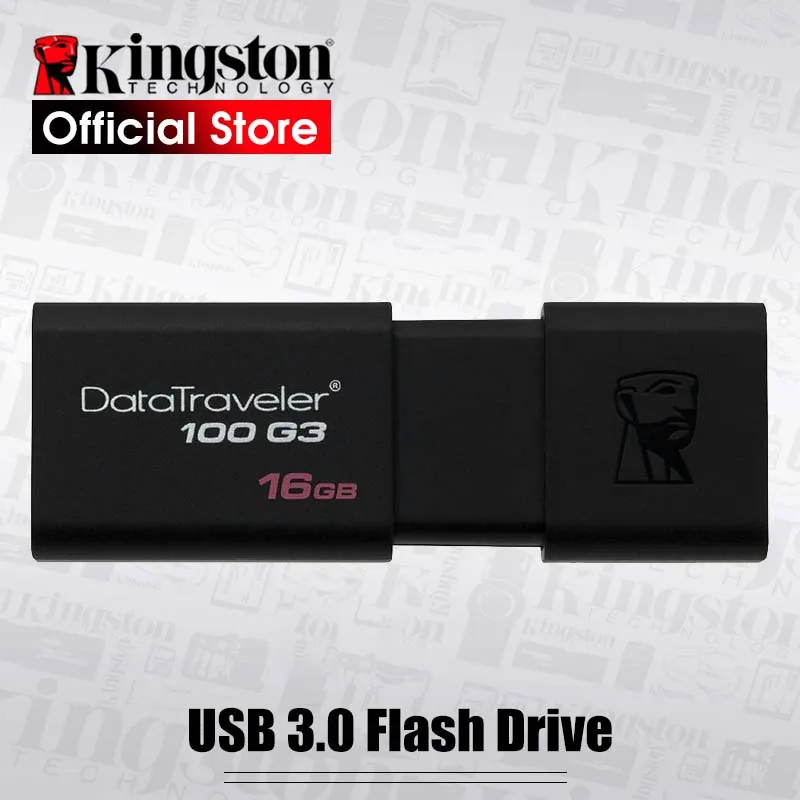 Kingston – clé USB 128 DT100G3, support à mémoire de 16GB 32GB 64GB 3.0 GB, lecteur Flash haute vitesse