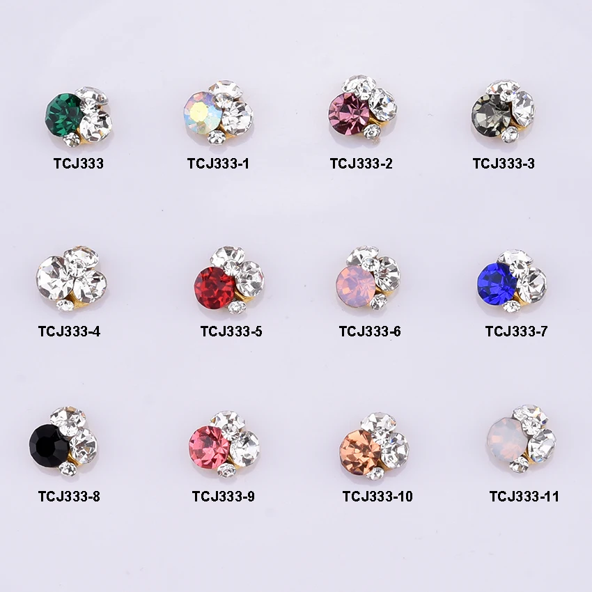 

10pcs nails strass mix crystal rhinestones glitter ornamented metal nail art 3d design jewelry nails decorations supplies TCJ333