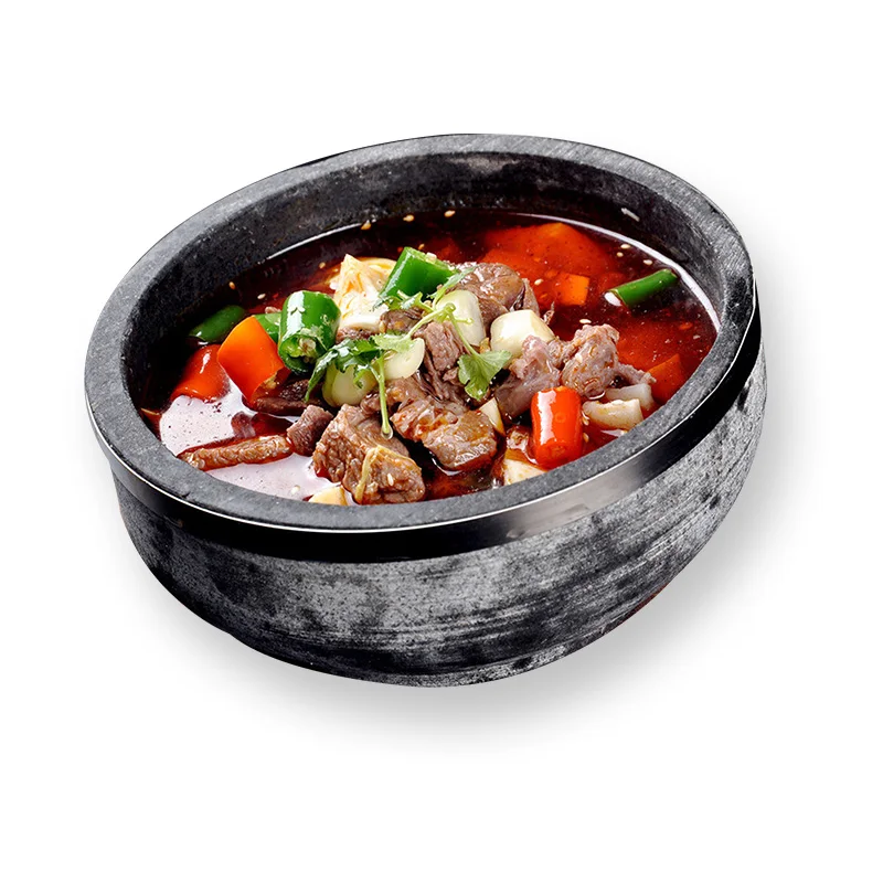 ZITING 20 см натуральный гранит горшки каменный горшок Bibimbap миска домашний суп стоунфиш Bibimbap полезный камень Bibimbap миска горшок