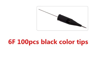 

100pcs 6F High qualtity Disposable Permanent Makeup Needles Tips Tattoo eyebrow lip pen cap Traditional needles caps BLACK COLOR