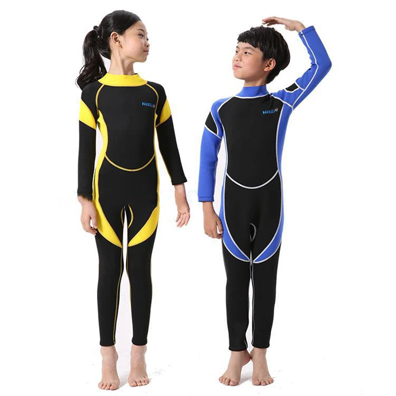 Neoprene 2.5mm Kids Boys Girls Full Length Wetsuit Swim Scuba Kayak Diving Suit 