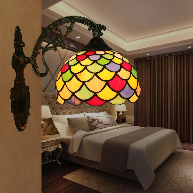 Роскошный Многоцветный настенное освещение отель для кафе для дома Декор настенный светильник прикроватные лампы проход коридор мода