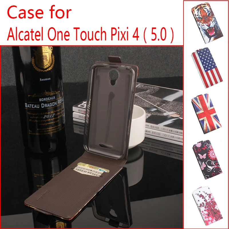 Для Alcatel One Touch Pixi 4 5 0 чехол для телефона вверх-вниз Открытый Вертикальный флип