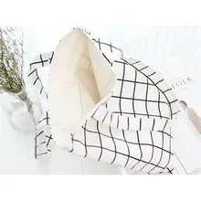 Эко-сумка Повседневная клетчатая Холщовая Сумка Пляжная Сумочка из хлопка и льна ежедневное использование складной холст сумки на плечо