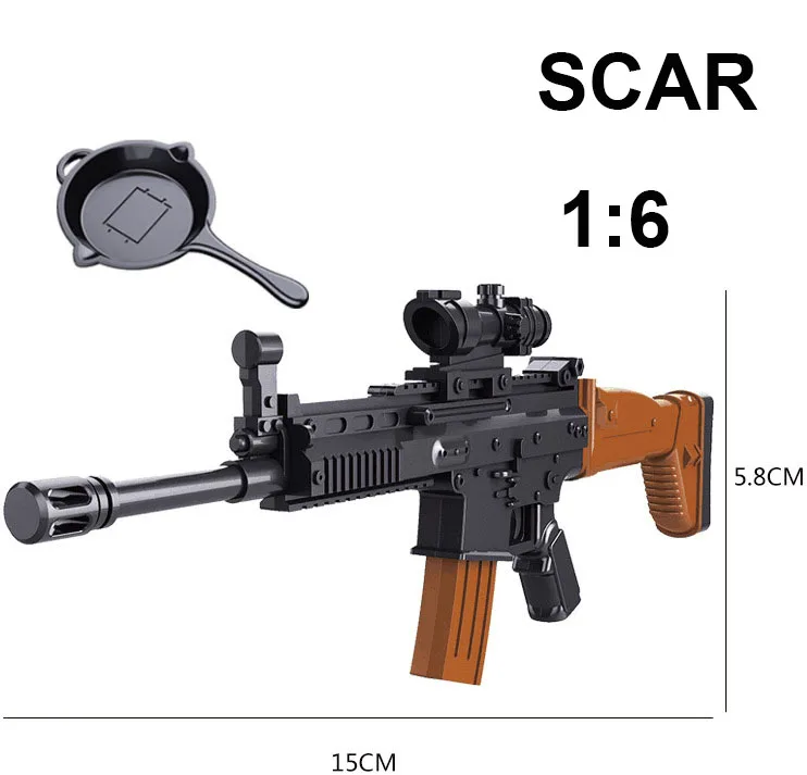 1:6 AK47 SCAR M14 M16 AWP винтовка пластиковый пистолет в сборе модель игрушки для 1" фигурки строительные блоки игрушечный пистолет для детей