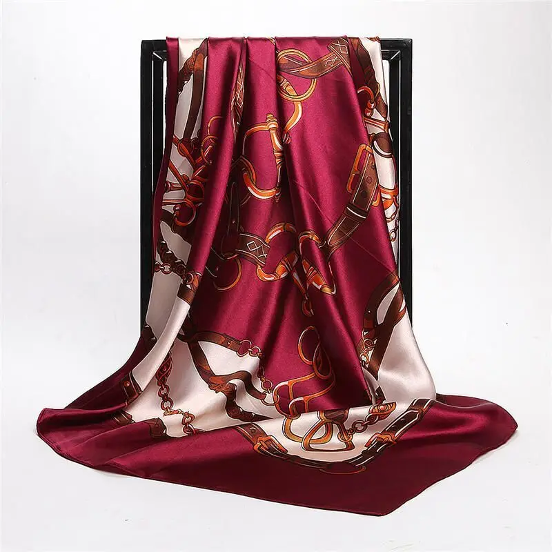 90*90 см шелк тутового шелкопряда Ткань шелковая ткань с принтом для мягкого шарфа платье швейные материалы - Цвет: 90cm x 90cm