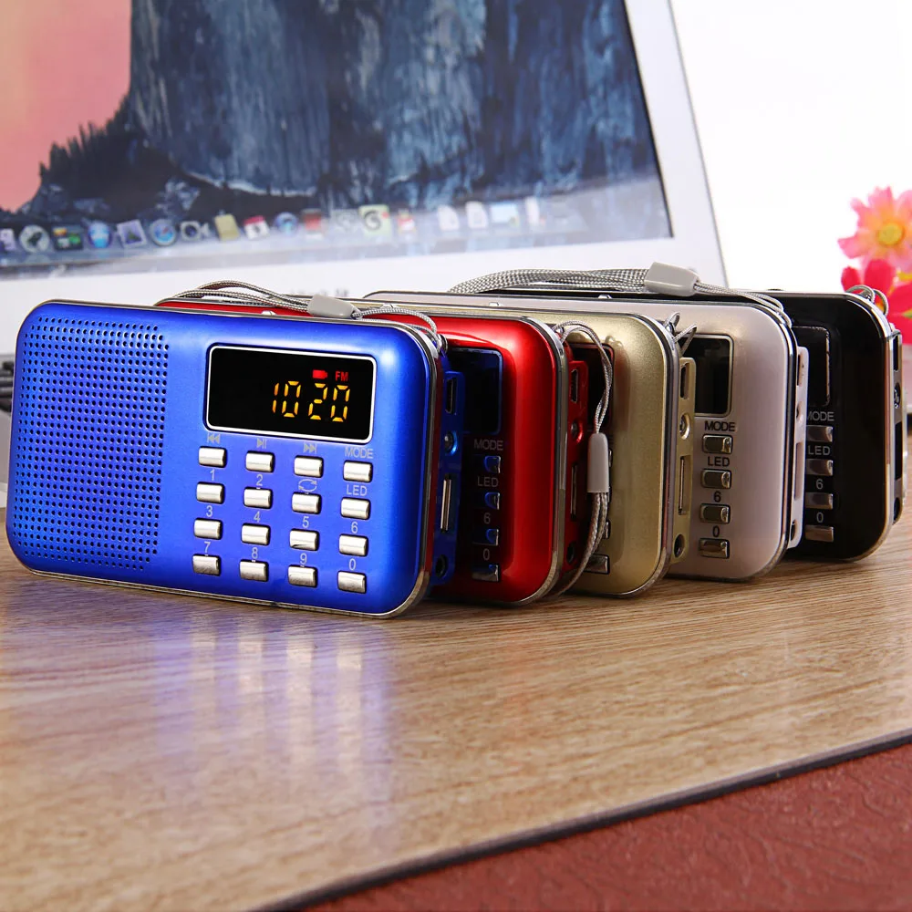Новинка 2017 года Портативный мини стерео ЖК дисплей цифровой fm Радио Динамик usb tf