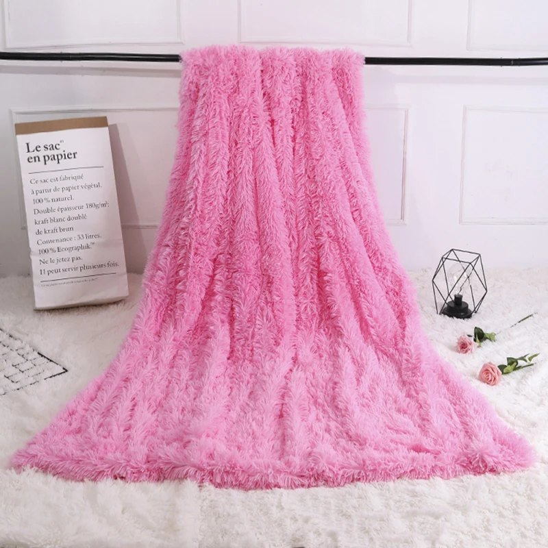 

Super longer hairy high-end thickened blanket winter double plush blanket warm comfortable fluffy child sheets do not pilling