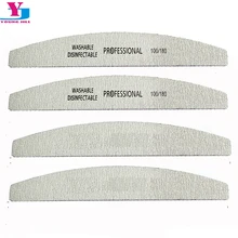 High Quality 5pcs Boat Grey Sanding Nail Files Buffer Disposable 100 180 UV Gel Curve Banana