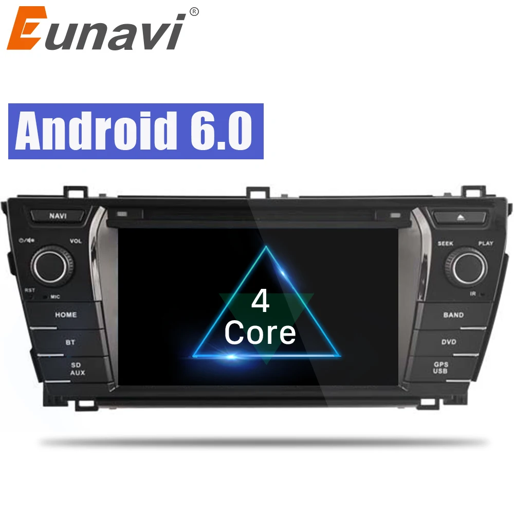 

Eunavi 7" inch Android 6.0 Car Radio DDR3 2G /4G LTE Quad Core 2din Car DVD GPS Navigation Head Unit For Toyota Corolla 2014