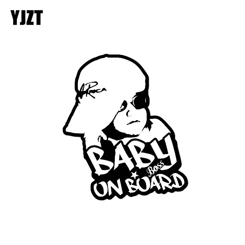 YJZT 12.9CM*15CM Hip Hop BABY BOSS ON BOARD Sticker Decal Car Vinyl Sign Window Cute Black/Silver C10-00621 | Автомобили и
