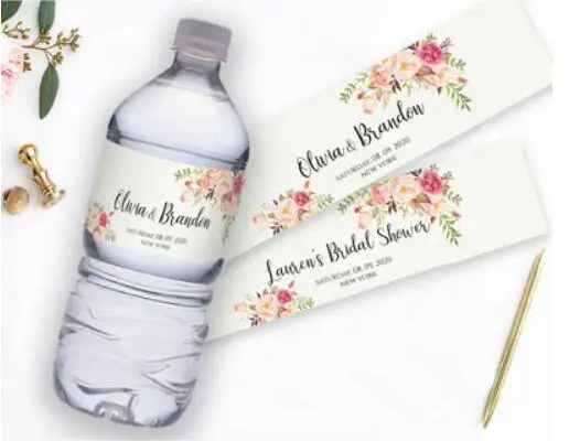 100 шт Персонализированная Свадебная этикетка для бутылки для печати водонепроницаемые наклейки на заказ день рождения обертки этикетки - Цвет: F