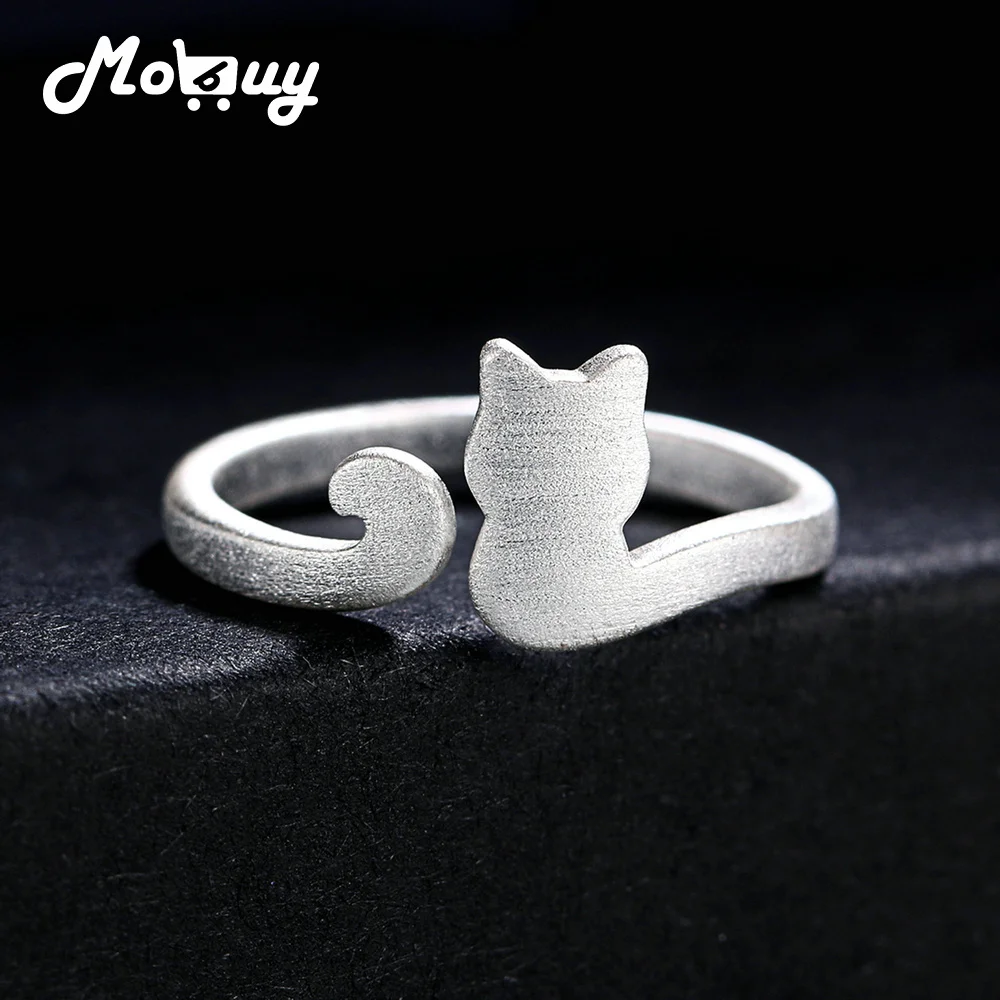

MoBuy Simple Elegant Romantic Cats Rings 100% 925 Sterling Silver Ring For Women Party Gift Jewelry MBRY002