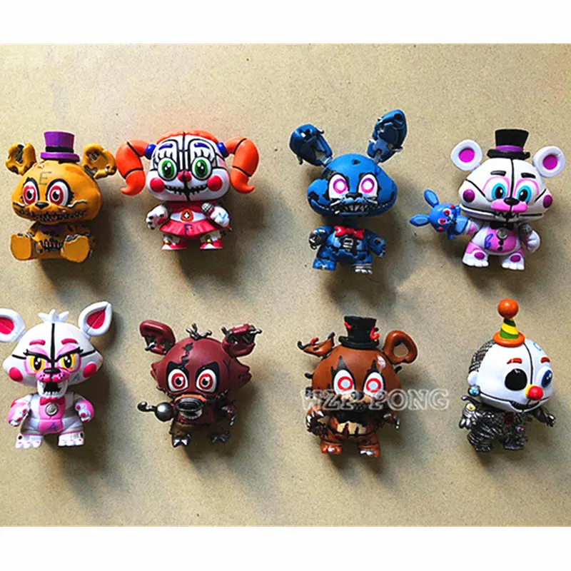 

New 8 Pcs/Set Game Five Nights At Action Figure Toy 6.5 Cm PVC Freddy's Freddy Chica High Quality Model Dolls Kids Juguetes