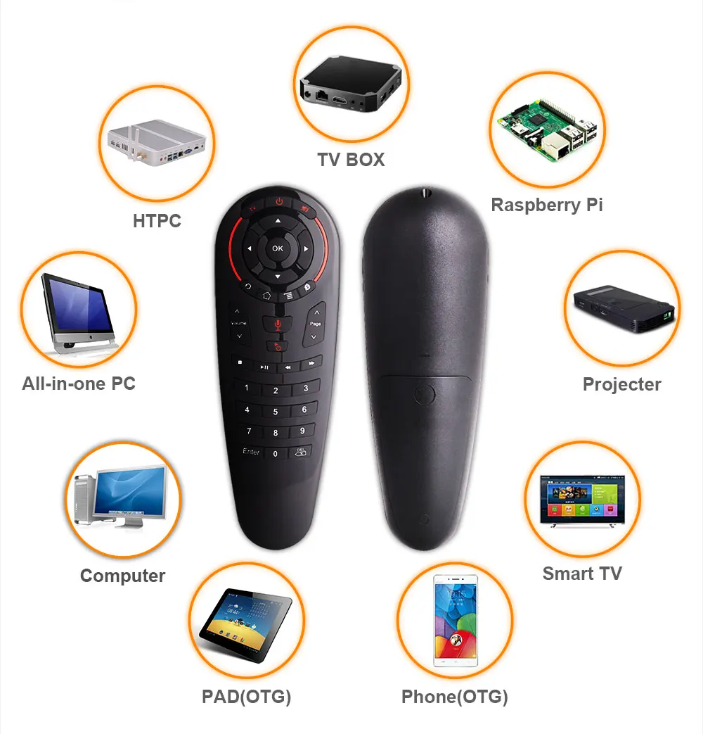 G30 голосовой пульт дистанционного управления воздушная мышь беспроводная мини Kyeboard с ИК-обучением для Android tv Box PC
