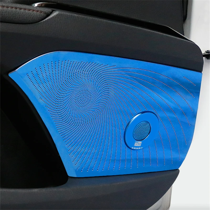 

Stainless Steel 4Pcs Interior Front Door Audio Sound Stereo Speaker Frame Cover Sticker For Toyota Camry 2018 Car Styling