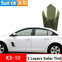 3-слойная стабильная 10% VLT Строительная Автомобильная оконная Тонирующая пленка универсальная посадка 1,52 м x 3 м 99% ультрафиолетовое отклонение