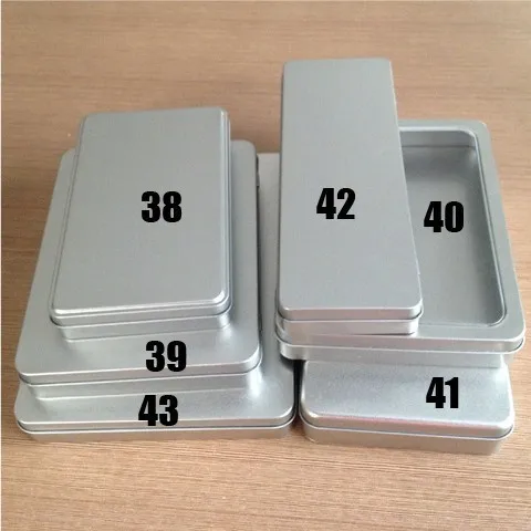 

Square Metal Container Silver Tin Card Envelopes Craft Box Storage Makeup Case Jewelry Bead Gift