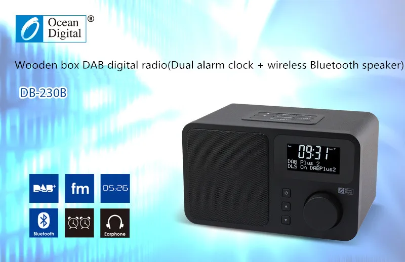 DAB/DAB+/FM радио океан цифровой DB-230B DAB+ цифровой радио Bluetooth двойной будильник многоязычное меню