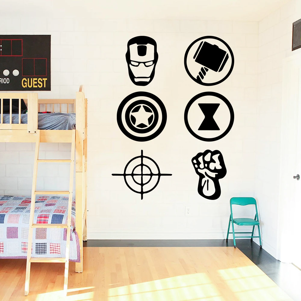 

Romantic The Avengers Wall Stickers Decorative Sticker Home Decor For Kids Rooms Diy Home Decoration Home Party Decor Wallpaper