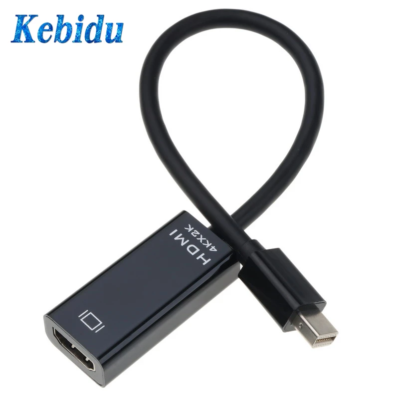 Kebidu 4K Mini DP на HDMI адаптер Папа-мама конвертер кабель Thunderbolt DisplayPort Порт дисплея для