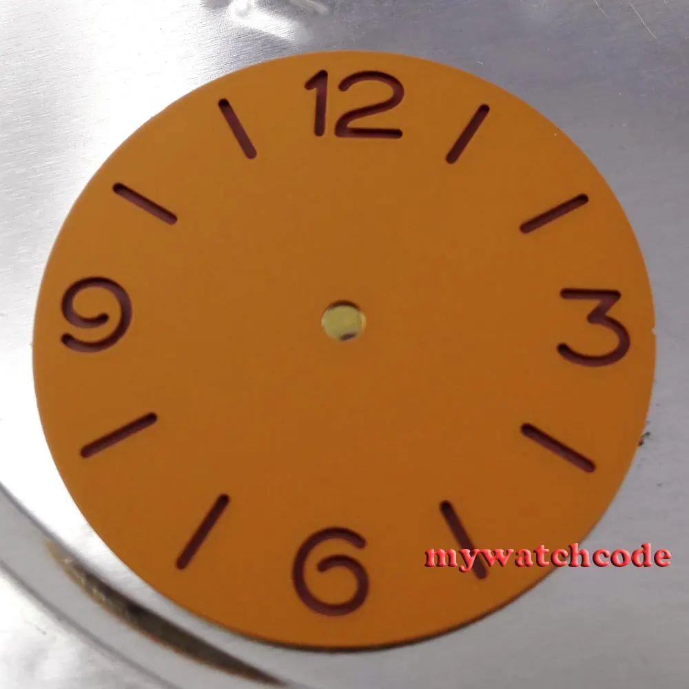 

38.9mm parnis orange sandwich dial pure sterile fit ETA 6497 6498 mens watch 3