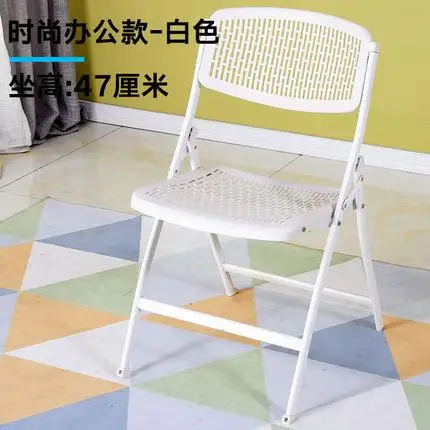Складной обеденный стульчик задний пластиковый портативный простой современный креативный стул для тренировок офисный домашний уличный обеденный стол для взрослых - Цвет: Color 17