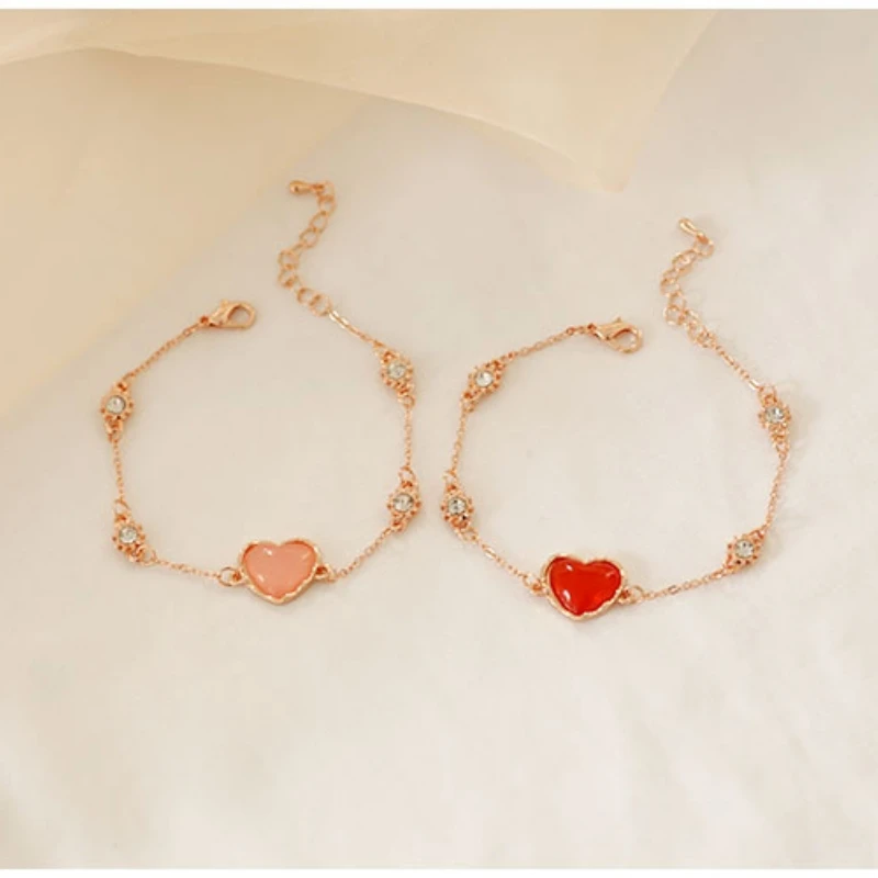 Сердце циркониевые браслеты Роза-модные золотые ювелирные изделия аксессуар для женщин оптом браслеты