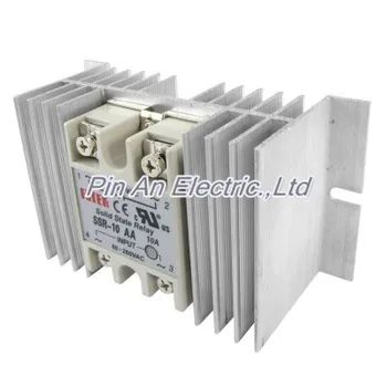 

Single Phase Solid State Relay SSR-10AA 24 380V AC 80 250V AC w Aluminum Heatsink