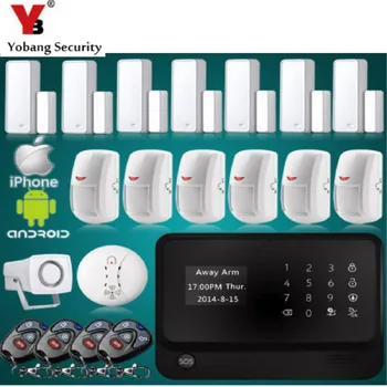 

YobangSecurity GSM WiFi Alarm Security System APP Door Sensor PIR Detector Smoke Alarm Sensor for Home Security Alarm System