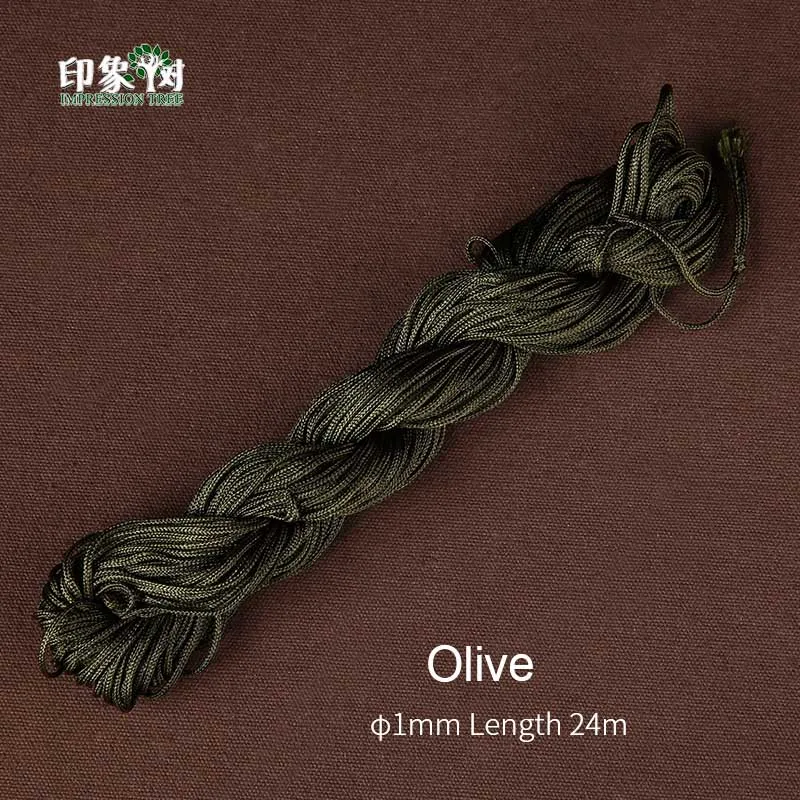 1 шт. длина 24 м* 1 мм Разноцветные нейлоновые веревки для макраме DIY кисточка браслет для бисероплетения китайские узлы нить для изготовления ювелирных изделий 404 - Цвет: Olive
